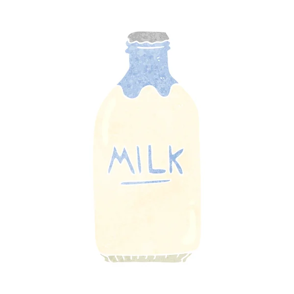 Bottiglia di latte cartone animato retrò — Vettoriale Stock