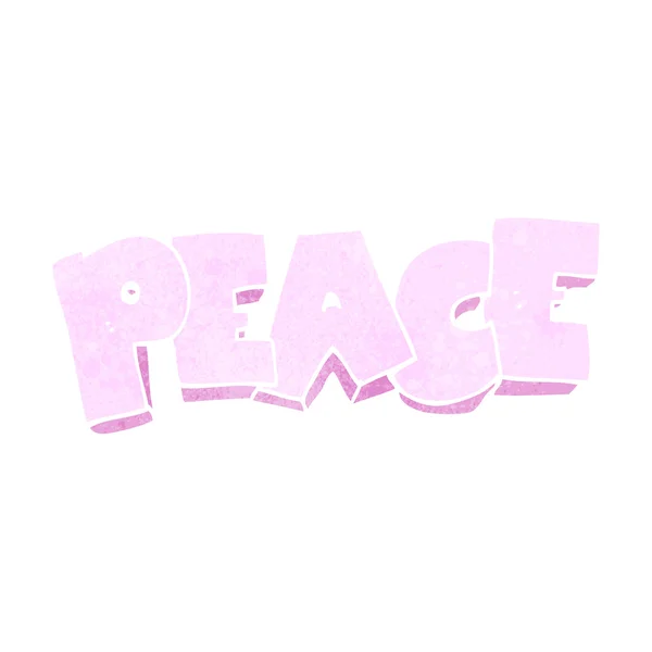 Mot dessin animé rétro paix — Image vectorielle
