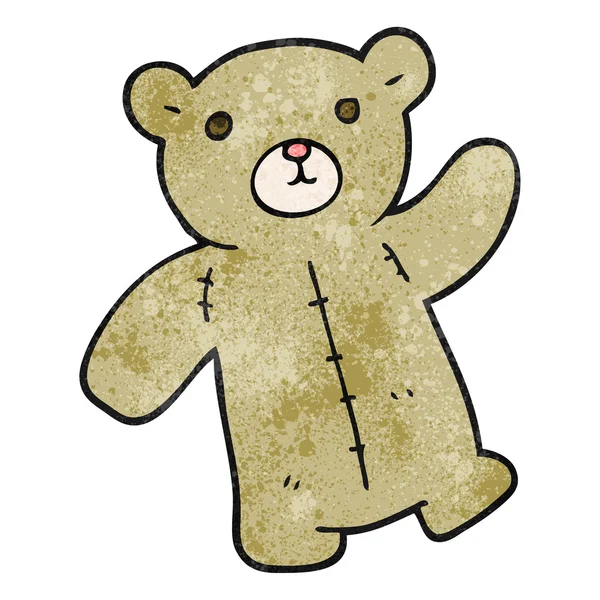 Oso de peluche de dibujos animados con textura — Vector de stock