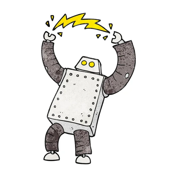 テクスチャの漫画のロボット — ストックベクタ