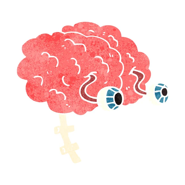 Cerebro de dibujos animados retro — Vector de stock