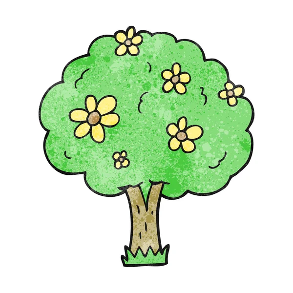 Texturált rajzfilm tree virágok — Stock Vector