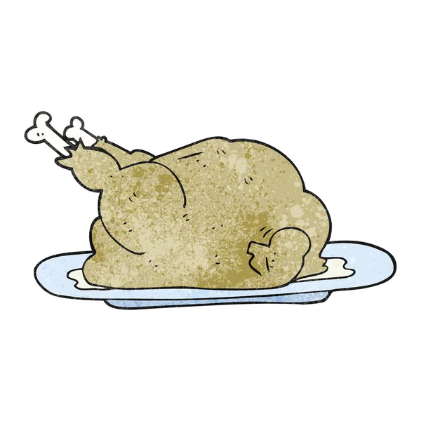 Texturerat cartoon kokt kyckling — Stock vektor
