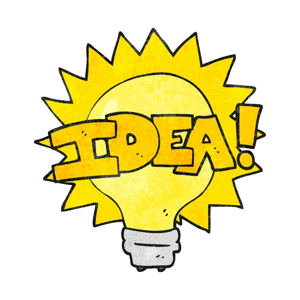 Textured cartoon idea light bulb symbol — Stock Vector