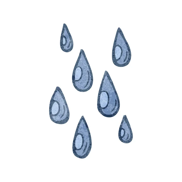 Gouttes de pluie dessin animé rétro — Image vectorielle