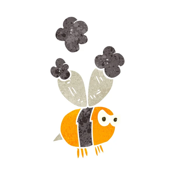 Retro desenho animado abelha irritada —  Vetores de Stock
