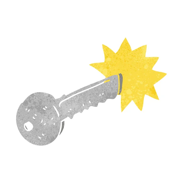 Retro cartoon door key — Stock Vector