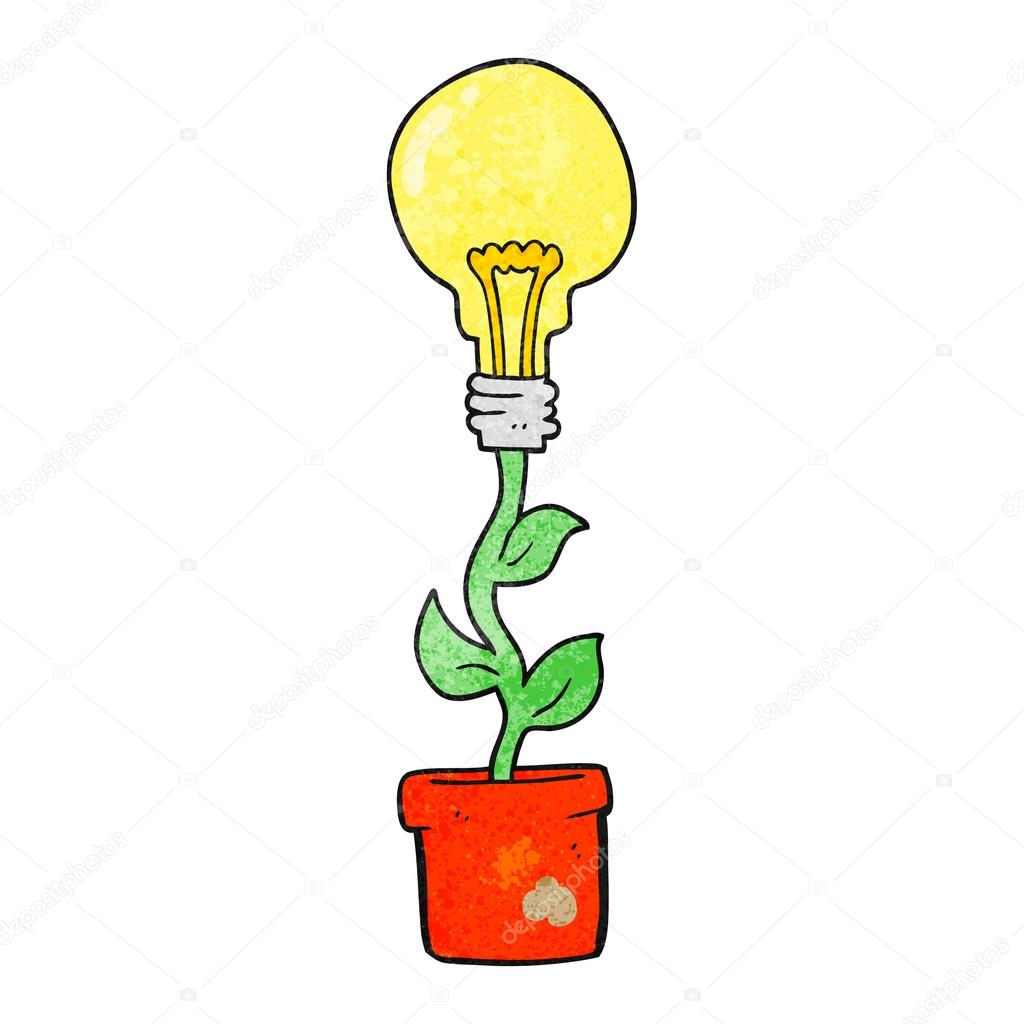 Textured cartoon light bulb plant Stock Vector Image by