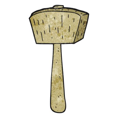 dokulu karikatür tahta tokmak