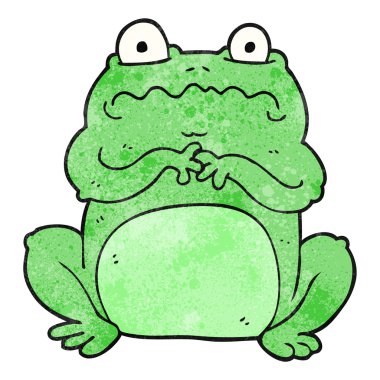 dokulu karikatür komik kurbağa