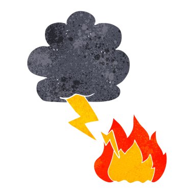 Retro karikatür yıldırım