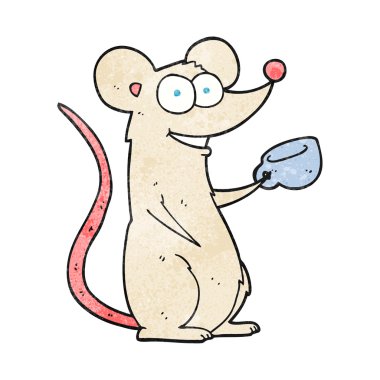 dokulu karikatür fare ile çay