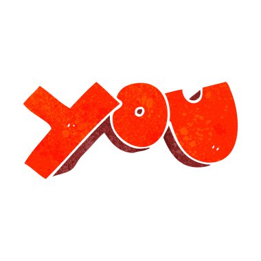 Sen sembol retro çizgi film