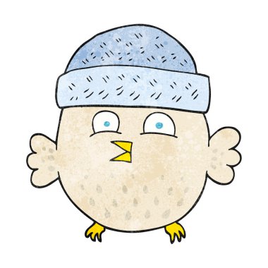 dokulu karikatür baykuş giyen şapka