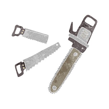 Retro çizgi film testere