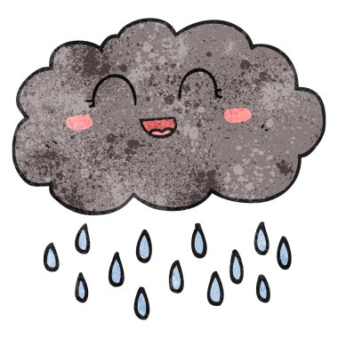 dokulu karikatür yağmur bulutu