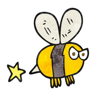 dokulu karikatür kızgın arı