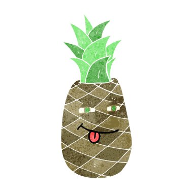 Retro karikatür ananas