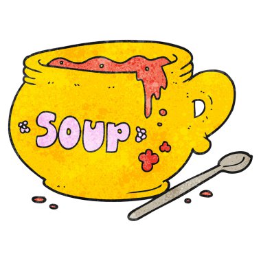 dokulu karikatür kase çorba