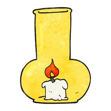 dokulu çizgi film eski cam lamba ve mum