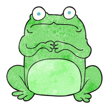 dokulu karikatür gergin kurbağa