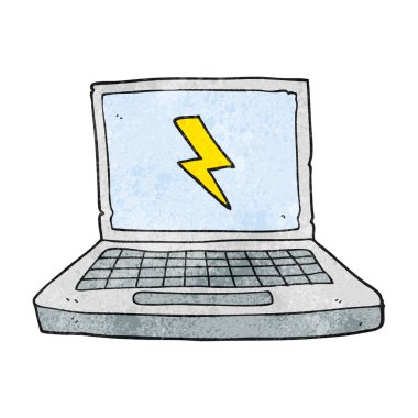 dokulu karikatür dizüstü bilgisayar