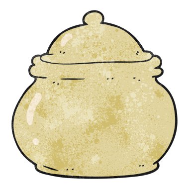 dokulu çizgi film eski stil seramik tencere