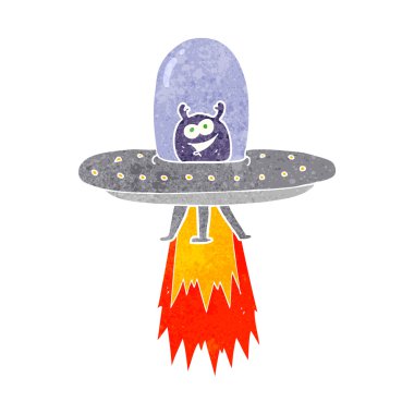 Retro karikatür uzaylı