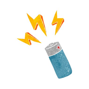 Retro karikatür pil