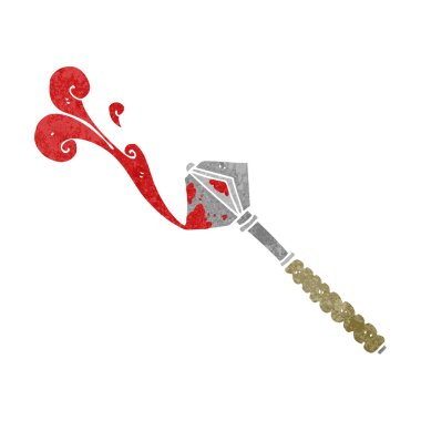 Retro karikatür kanlı Ortaçağ topuz