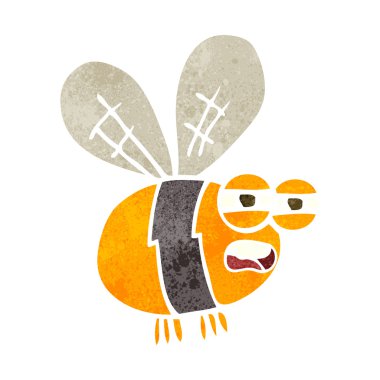 Asistente de dibujos animados retro con burbuja de discurso