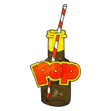 dokulu karikatür gazlı içecek şişe