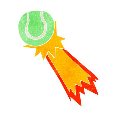 Retro karikatür tenis topu hizmet