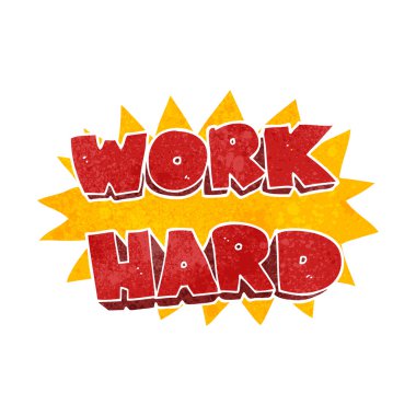 Retro çizgi film iş zor sembolü