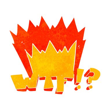 Retro karikatür Wtf sembolü