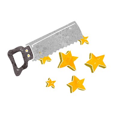 Retro çizgi film testere