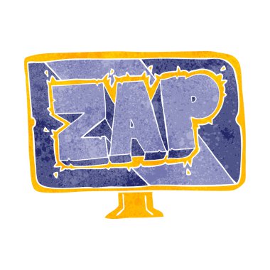 Retro karikatür zap ekran