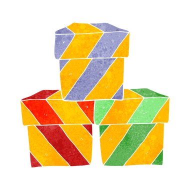 Retro karikatür hediye kutuları