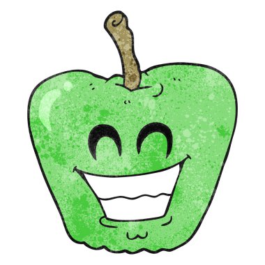 dokulu karikatür sırıtan elma