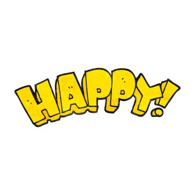 dokulu karikatür mutlu metin sembol