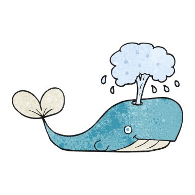 su spouting dokulu karikatür balina