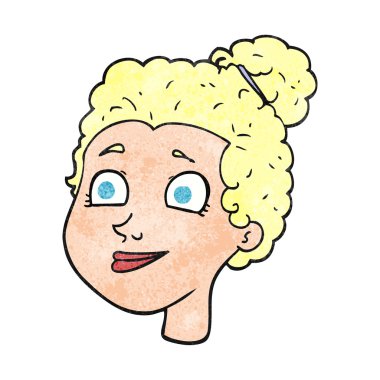 dokulu karikatür kadın yüzü