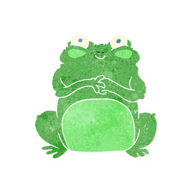 Retro karikatür komik kurbağa