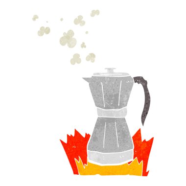 Retro karikatür borulu espresso makinesi