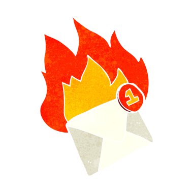 Retro karikatür e-posta iletisi