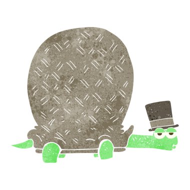 Retro karikatür kaplumbağa