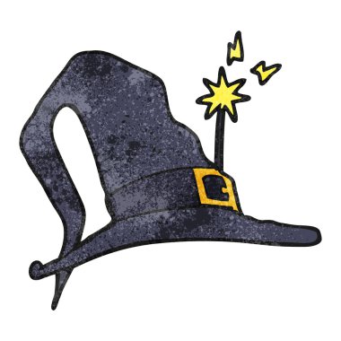 dokulu karikatür cadı şapka