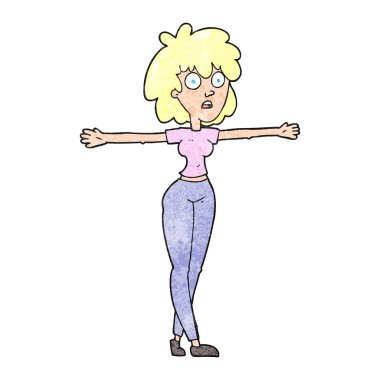 dokulu karikatür kadın kolları Yayilim