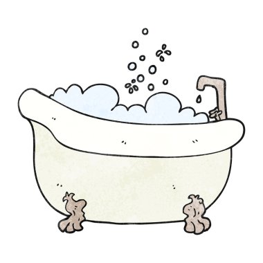 dokulu çizgi film banyo su dolu