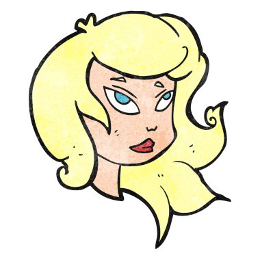 dokulu karikatür kadın yüzü